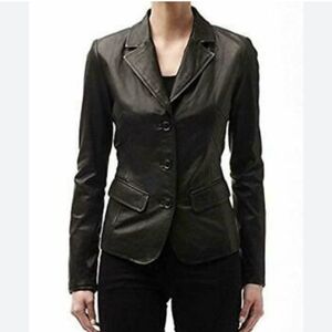 Casual Corner Leather Blazer